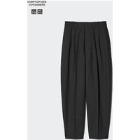 Uniqlo - Linen Blend Barrel Leg Trousers - Black - XS | UNIQLO (UK)