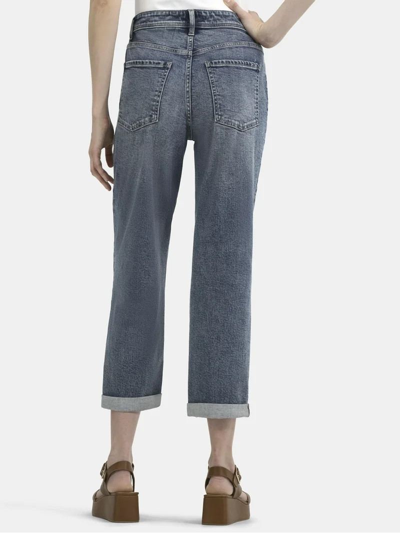 Time and Tru Women's and Women’s Plus High Rise Relaxed Boyfriend Jeans, Sizes 0-28W | Walmart (US)