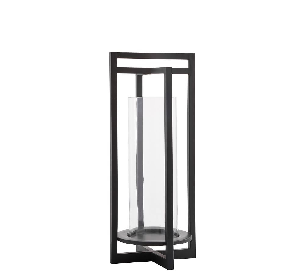 Brooks Cross Bar Steel & Glass Lanterns | Pottery Barn (US)