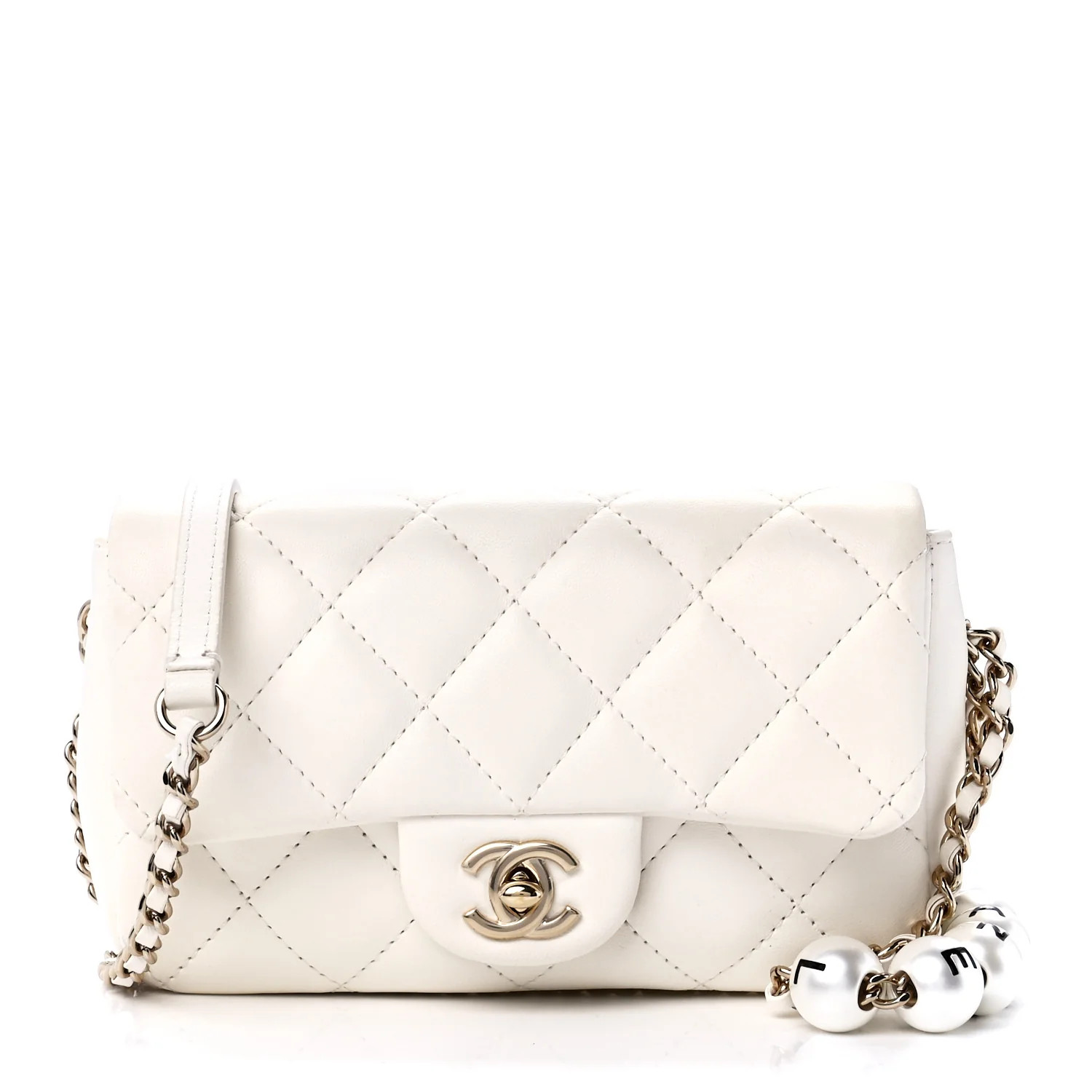 Chanel Lambskin Quilted Mini My Precious Flap White | FASHIONPHILE (US)