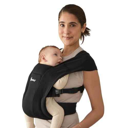Ergobaby Embrace Newborn Baby Carrier for Infants 0-12 Months (7-25 lbs) - Ergonomic 2-Position Infant Carrier with Head and Neck Support, Hip-Healthy Positioning - Pure Black | Amazon (US)