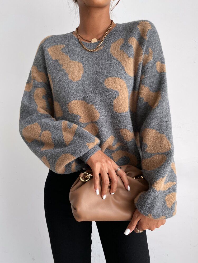 SHEIN Unity Drop Shoulder Fluffy Knit Sweater | SHEIN
