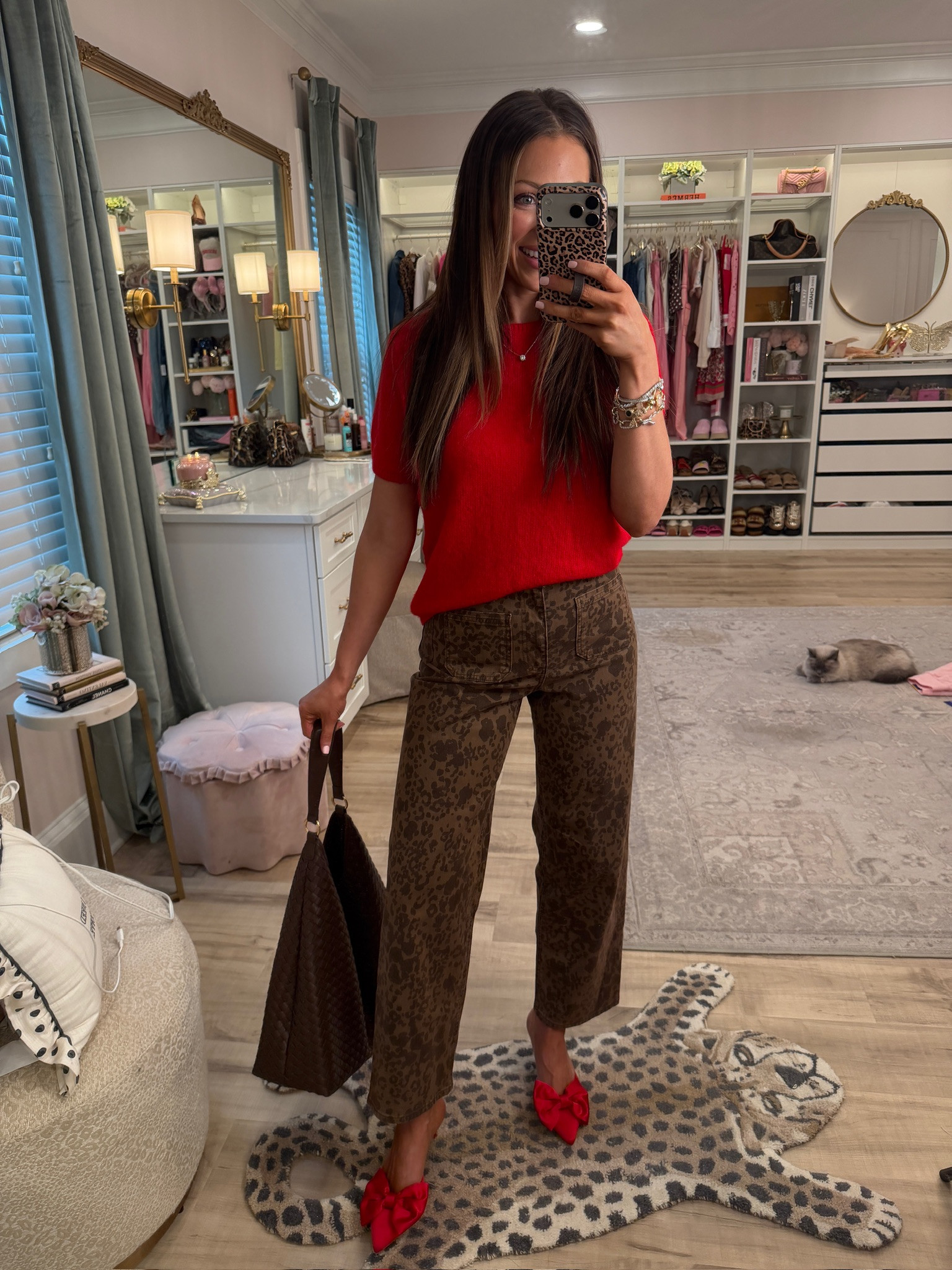 Loving the leopard print paired with the bright red!  

 #LTKootd