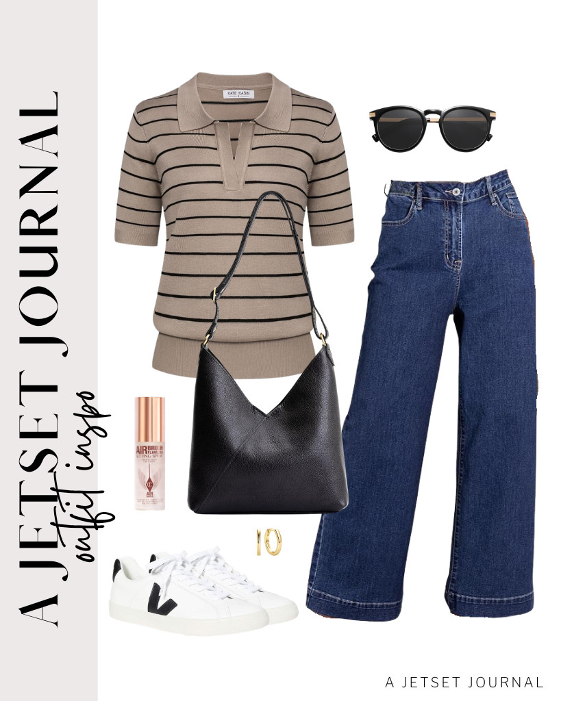 We’re so obsessed with this combination of this V-neck collared polo sweater and Dokotoo wide-leg jeans. It goes well with Veja Esplar sneakers and Portland Leather Goods’ Naomi shoulder bag. SOJOS polarized sunnies are also perfect for this look!

#LTKSeasonal #LTKSaleAlert #LTKTravel
 

 