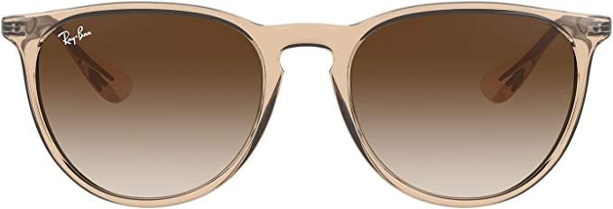Ray-Ban RB4171 Erika Round Sunglasses, Transparent Light Brown/Brown Gradient Dark Brown, 54 mm | Amazon (US)