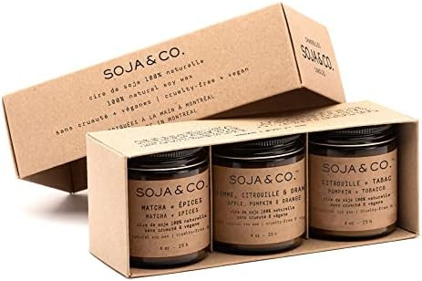 SOJA&CO. All-Natural Soy Wax Candles | Fall Inspired Fragrances | Handmade in Canada | Non-Toxic,... | Amazon (CA)