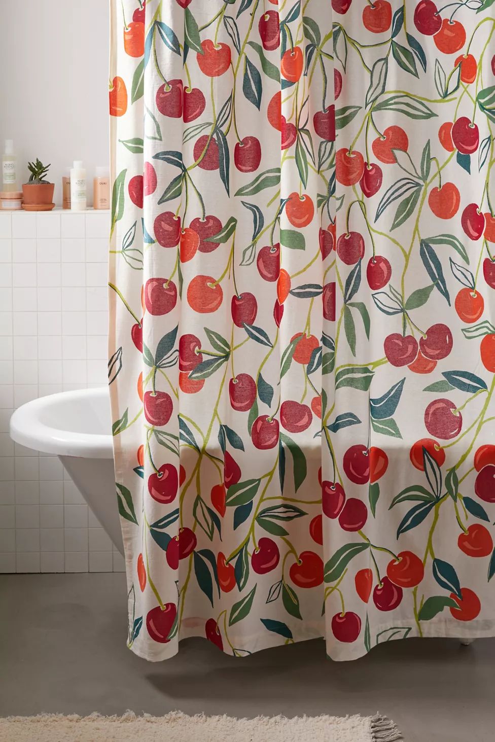 Allover Fruits Patterned Shower Curtain | Urban Outfitters (US and RoW)