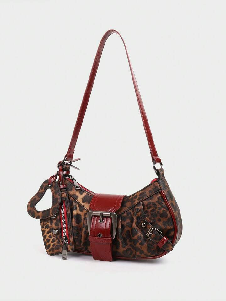 2024 Hot Maillard Style Retro Hot Girl Y2K Leopard Print Shoulder Christmas Gift | SHEIN