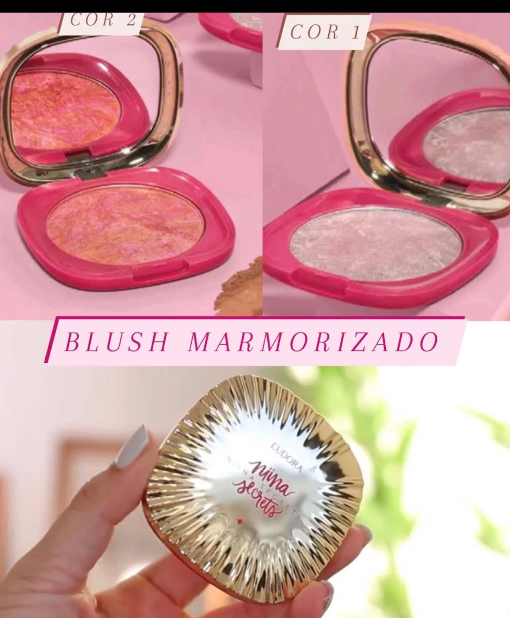 Blush marmorizado Permite a construção de camadas
• Textura ultrafina
• Superpigmentação
• Atende a todos os tons de pele

#LTKbrasil