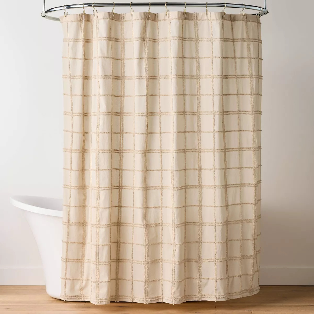 Tufted Grid Shower Curtain Tan - Hearth & Hand™ with Magnolia | Target