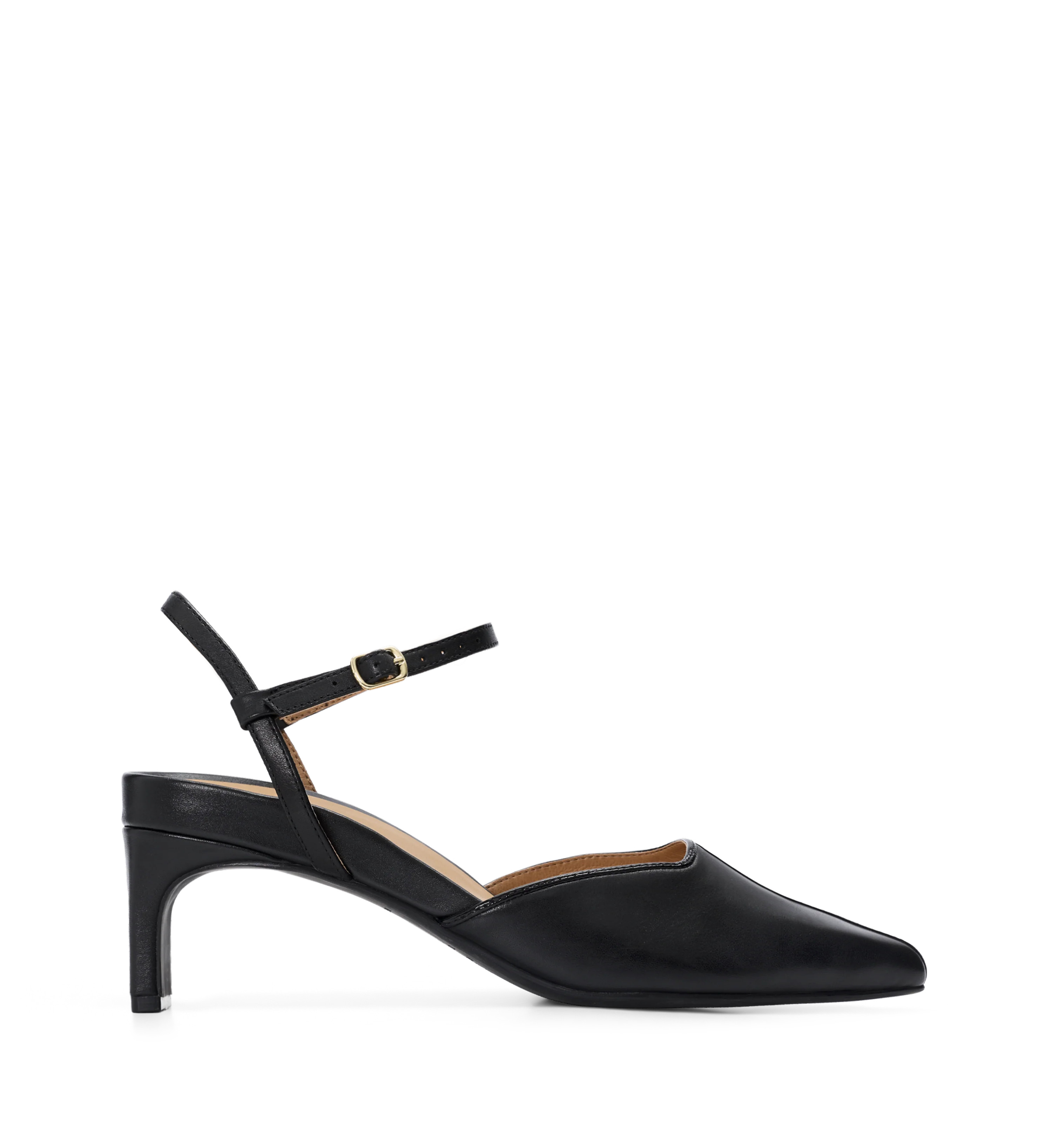 Sibia Black Leather & Patent Leather Low Heels | Bared Footwear | Bared Footwear
