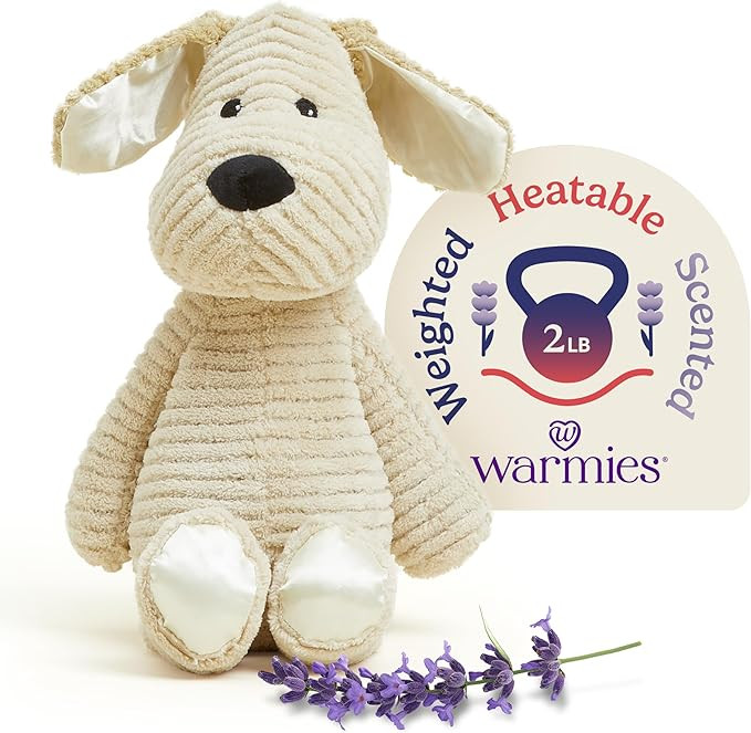 warmies Microwavable & Weighted Stuffed Animals, Puppy - Heated Stuffed Animal Plushie for Warmth... | Amazon (US)