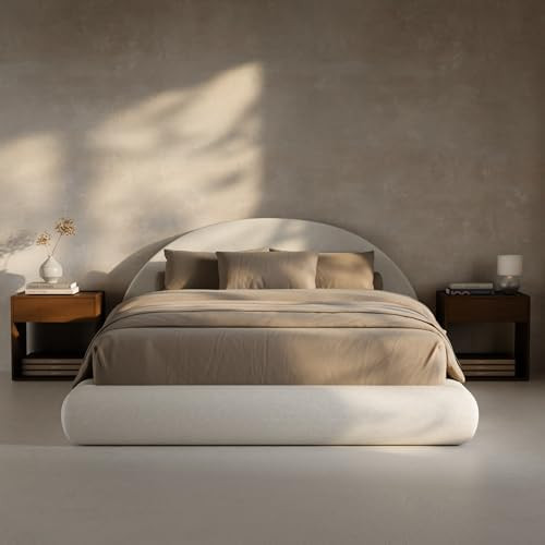 RECCI AirFrame Half-Moon Upholstered Queen Platform Bed Frame | Amazon (US)