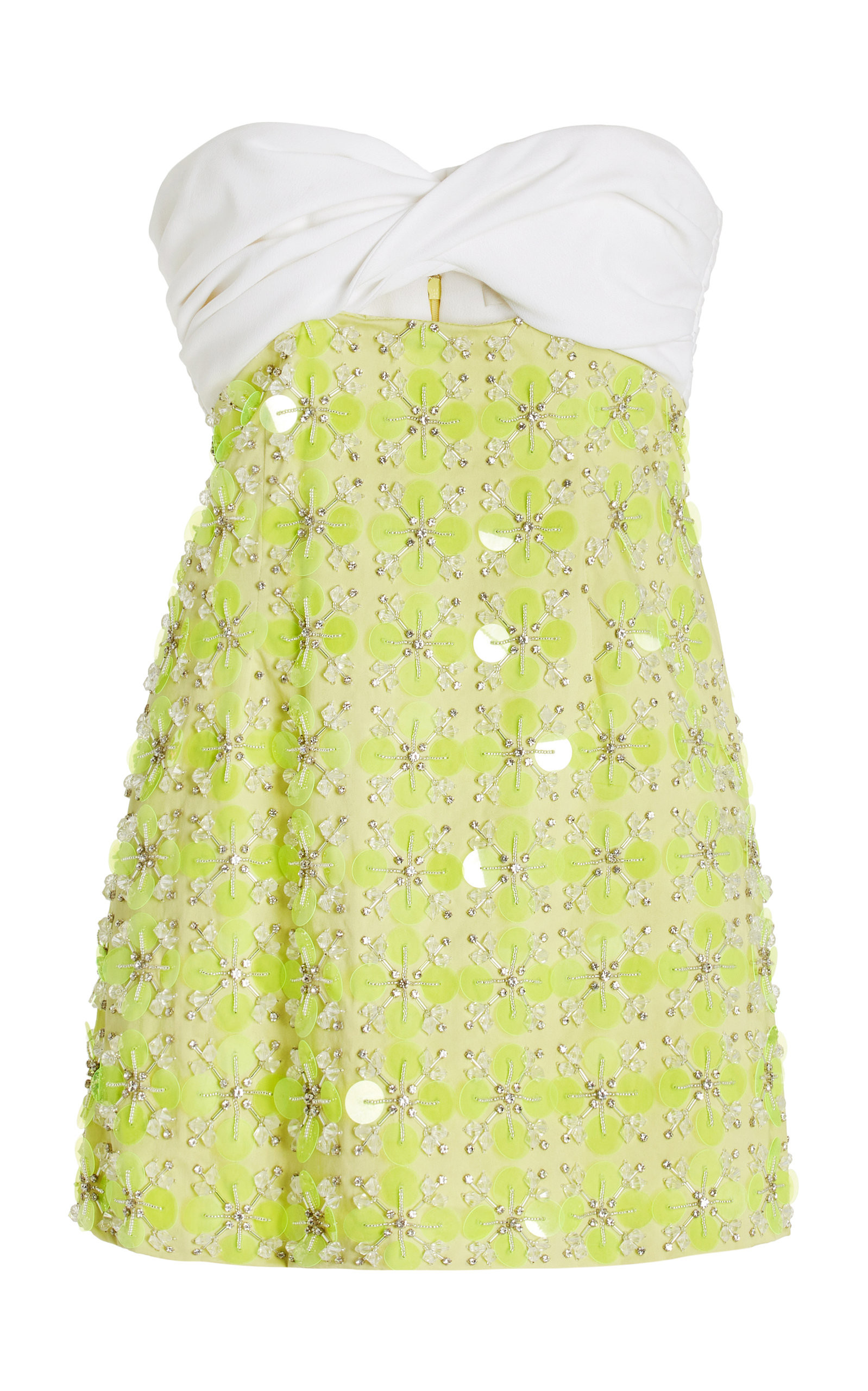 Exclusive Draped Embroidered Stretch-Cotton Satin Mini Dress | Moda Operandi (Global)