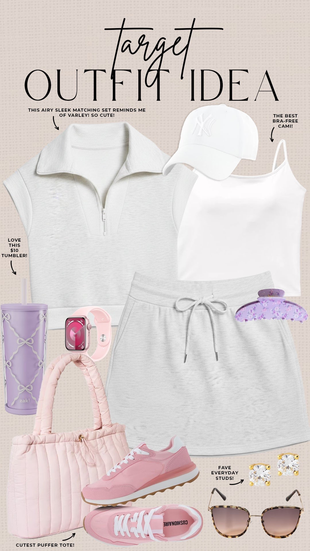 Trendy summer active look! Perfect athleisure set! 

#targetfinds

Target active outfit. Target airy sleek matching skirt set. Target active look for less matching set. Target x loveshackfancy. Target tumbler. Target pink Apple Watch.

#LTKSeasonal #LTKActive #LTKootd