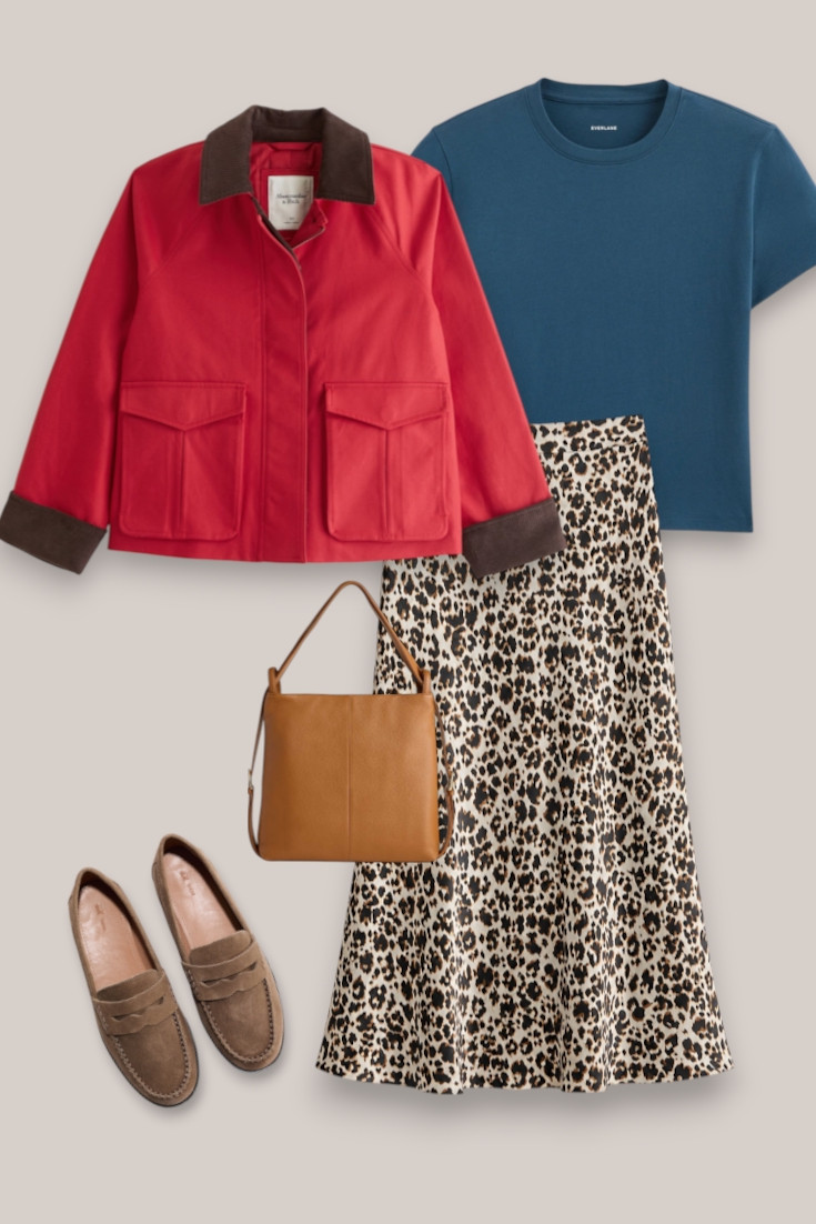 A more feminine take on the barn jacket trend ❤️ Love the mix of this red barn jacket with a leopard midi skirt, loafers and a simple blue tee. Proof barn jackets don't have to be styled with jeans!

#barnjacket #falloutfit #leopardprint #fallstyle #outfitideas

#LTKautumn #LTKdatenight #LTKstyletip