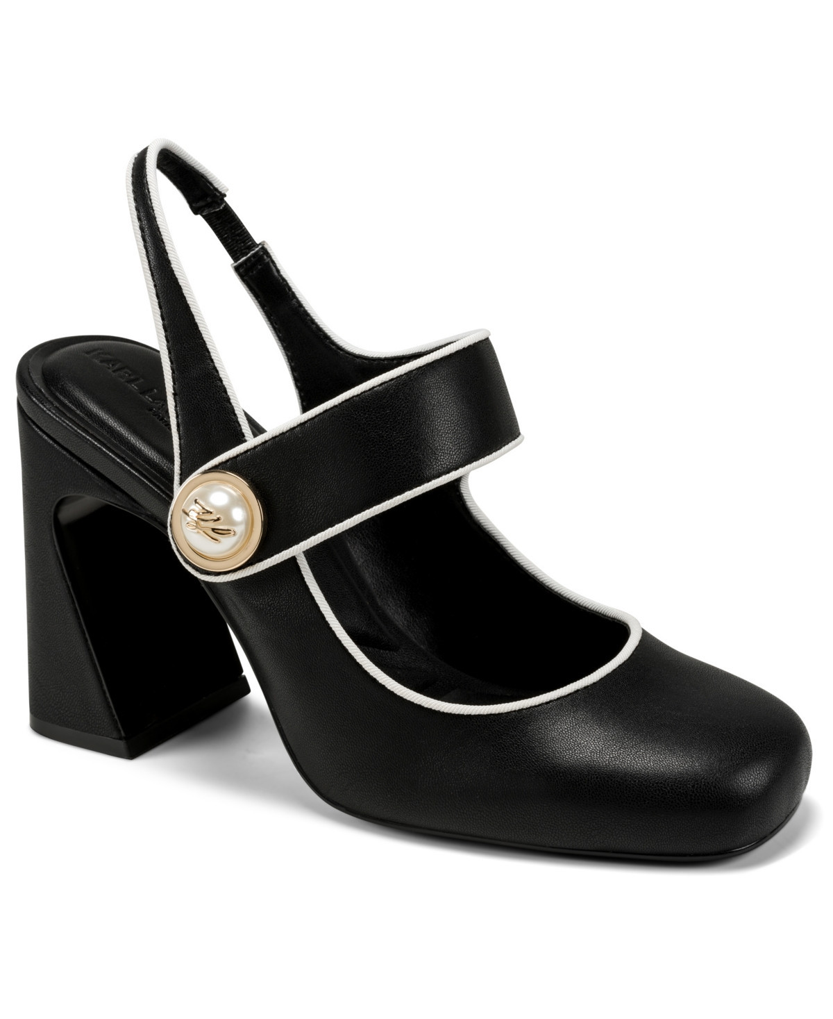 Karl Lagerfeld Paris Women's Piermont Slip-On Pumps - Black/Bright White | Macy's