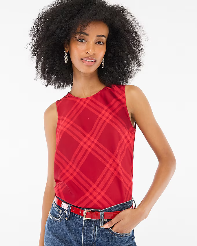 Plaid sleeveless top | J.Crew Factory