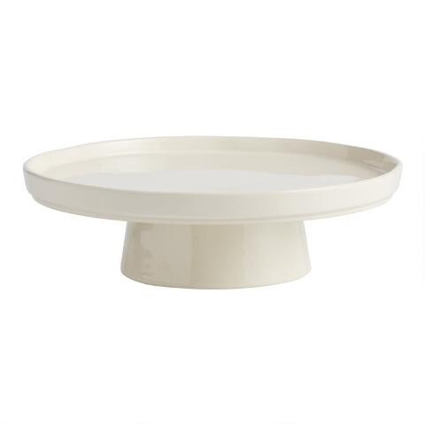 Ivory Organic Rim Mason Cake Stand | World Market