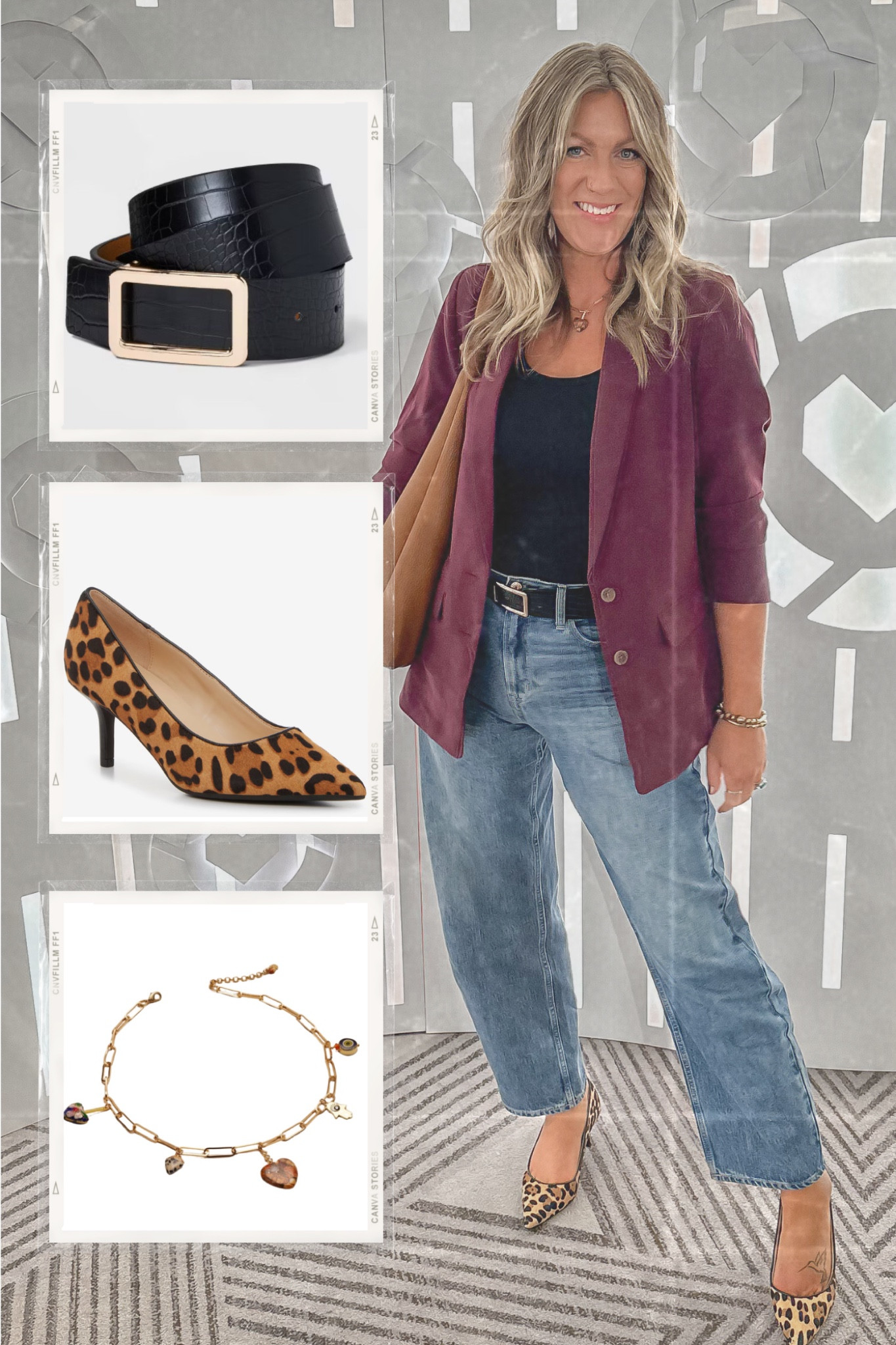 The outfit deets 

Blazer - large, available in lengths
Tank top - large
Jeans - 10/30 long, 5 lengths and 4 colors (I have 2) 
Heels - 11
Belt - XL

#LTKCon #LTKMidsize #LTKWorkwear