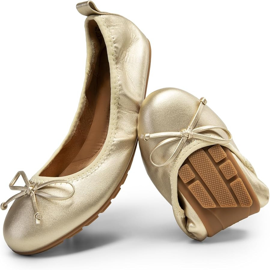 DREAM PAIRS Women's Flats, Foldable Ballet Flats for Women, Bowknot Round Toe Comfort Light Weigh... | Amazon (US)