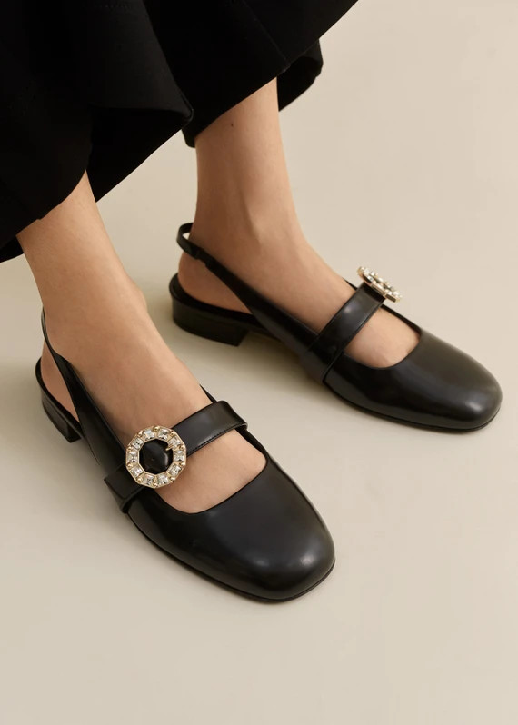 Crystal Buckle Slingback | ME+EM US