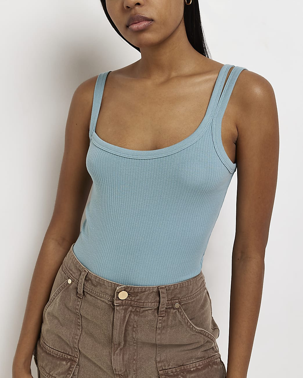 River Island Womens Blue asymmetric bodysuit | River Island (UK & IE)
