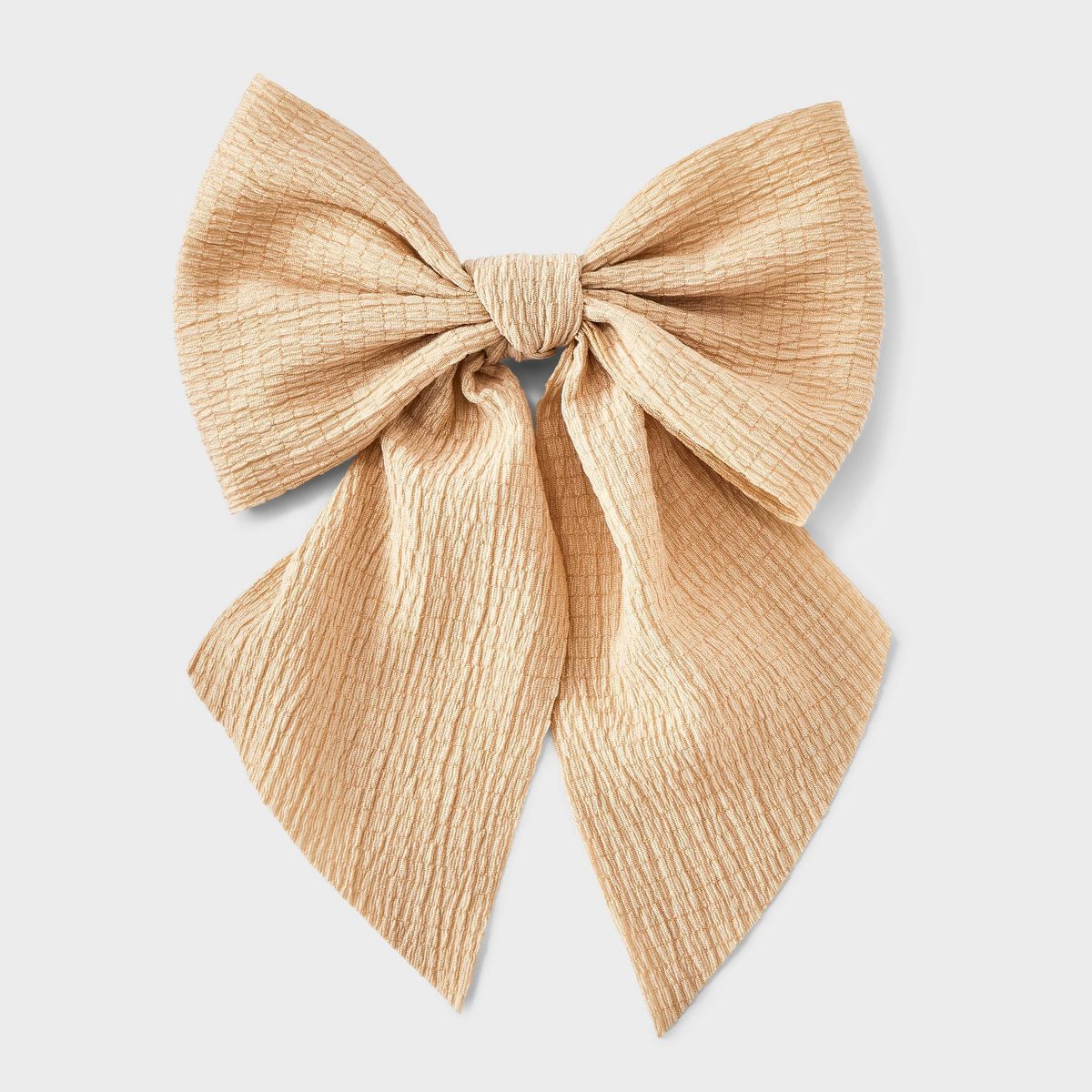 Crinkle Bow Hair Barrette - A New Day™ Tan | Target