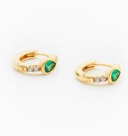 Emerald Teardrop Hoop Earrings | Rellery