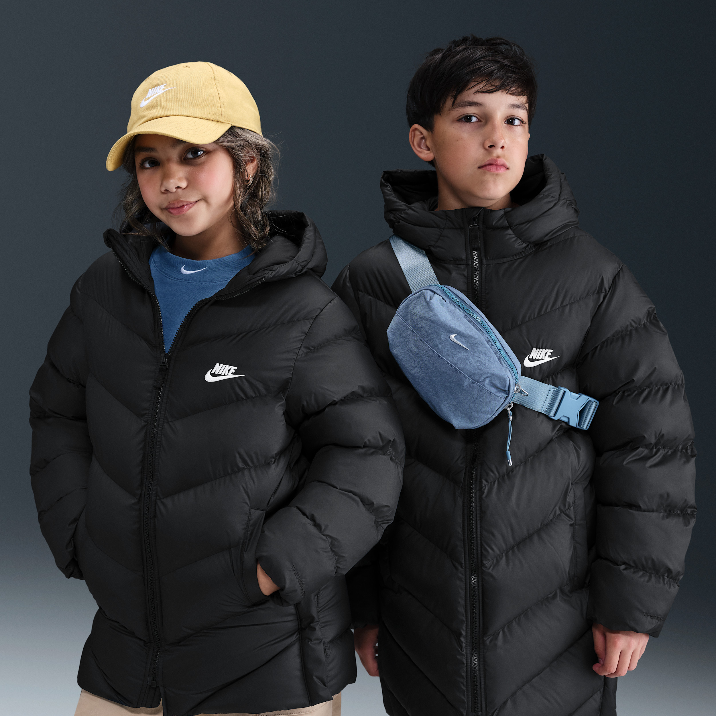 Nike Sportswear All Day Play Big Kids' Therma-FIT Loose-Fit Mid-Length Puffer Jacket in Black | HJ2722-010 | Nike (US)