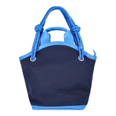 Free Assembly Women's Canvas Tote Bag, Navy/Blue | Walmart (US)