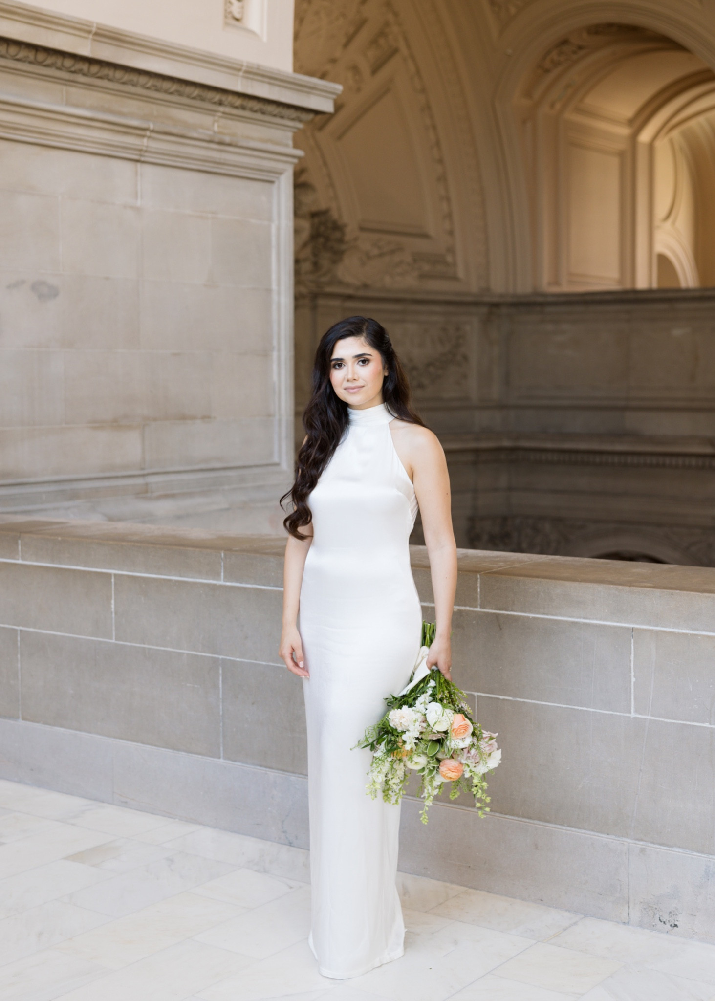 Claire Satin Drape Back Maxi Dress - White (Small) 