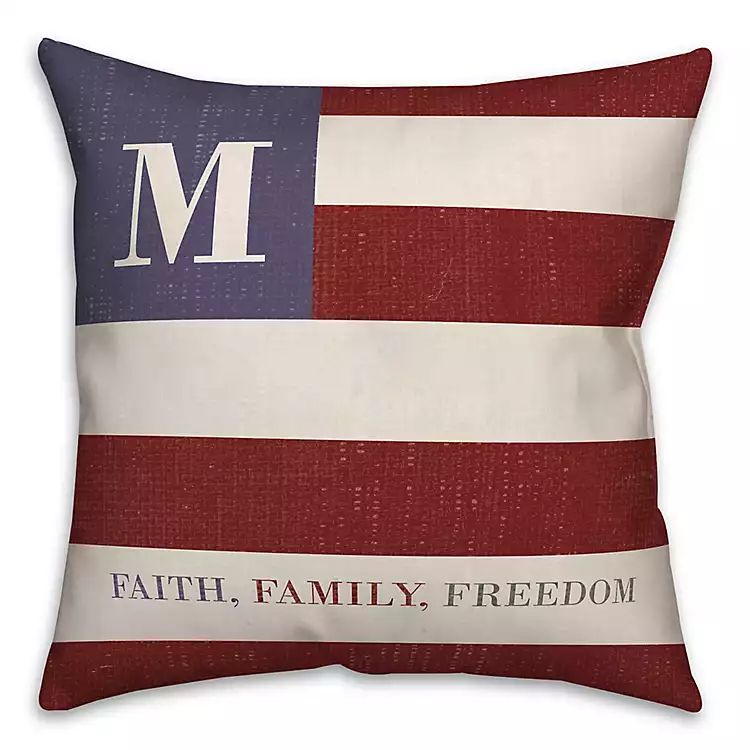 Faith Family Freedom Monogram M Pillow | Kirkland's Home