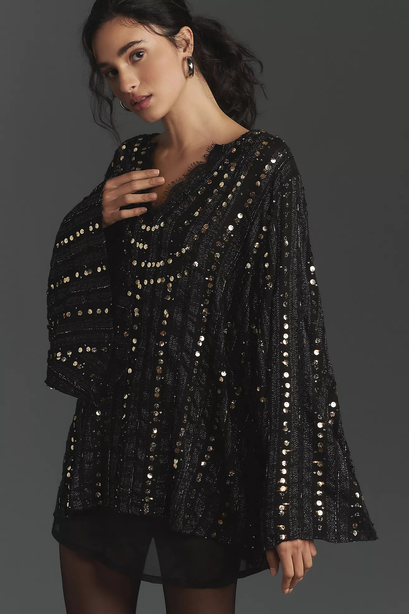 Let Me Be V-Neck Embellished Lace Blouse | Anthropologie (US)