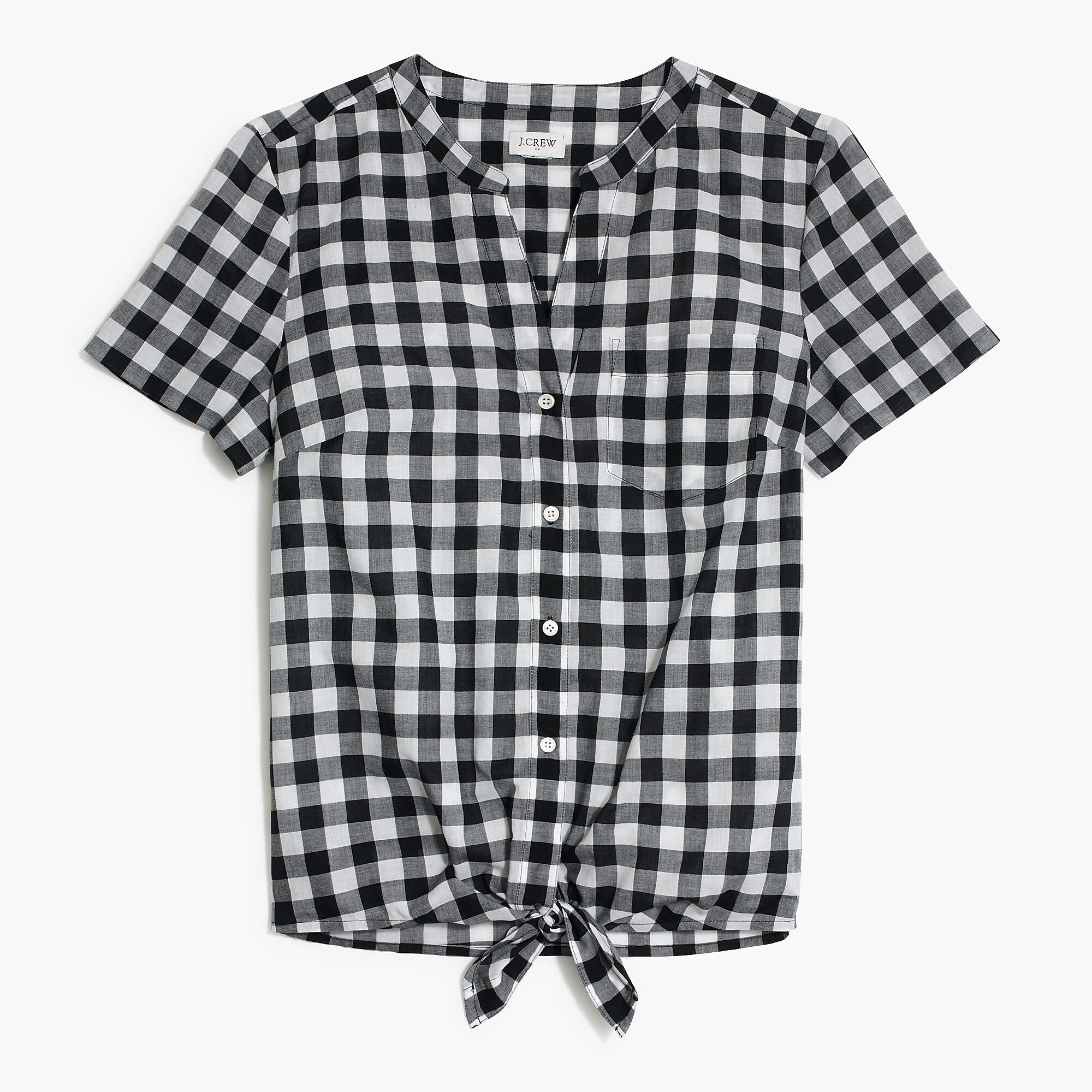 Printed tie-front button-up shirt | J.Crew Factory