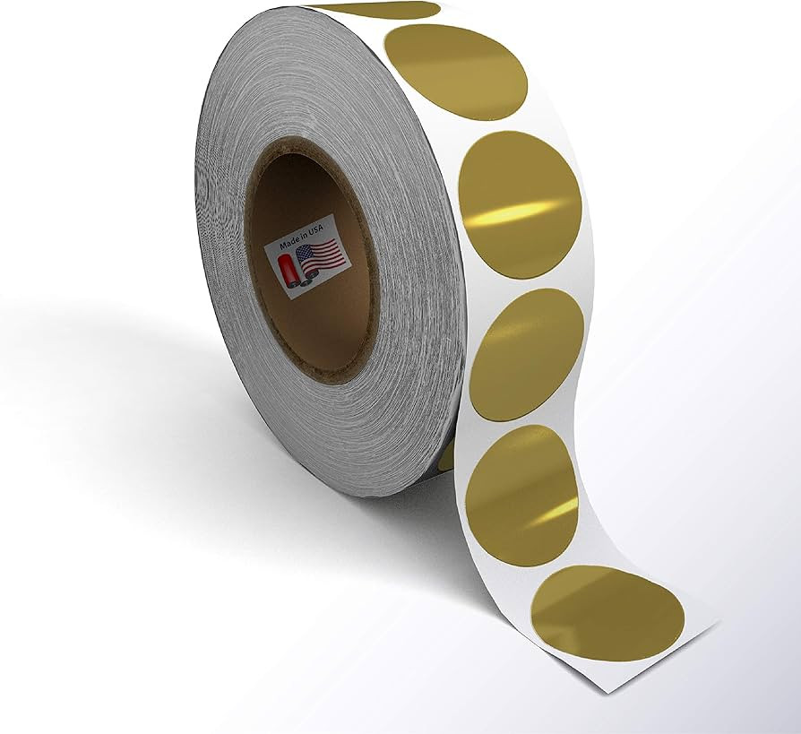 Kenco Color Coding Circle Dot Sticker Labels on a roll (Gold FOIL, 1 INCH 1000 Stickers) | Amazon (US)