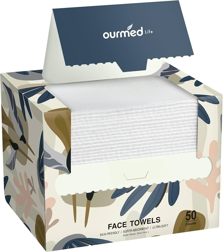 Ourmed Life Face Towels, Disposable Biodegradable Facial Towels for Sensitive Skin, Lint- free Fa... | Amazon (US)