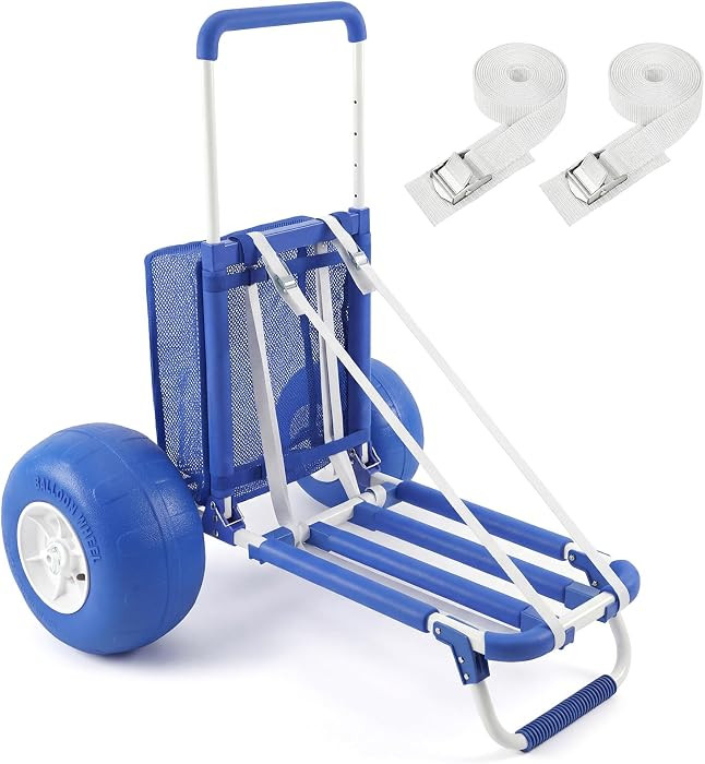 Sekey Beach Wagon with 12" Big Wheels for Sand, Heavy Duty Collapsible Beach Cart with Balloon Ti... | Amazon (US)