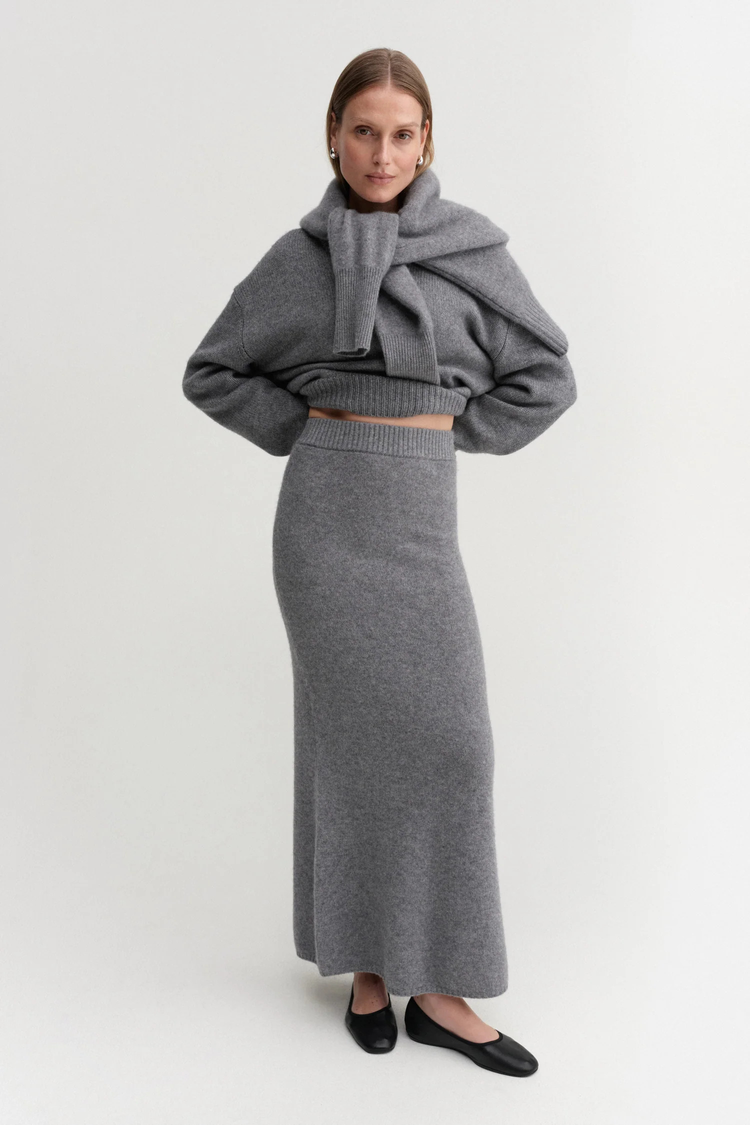 Umi Cashmere Skirt, grey | Almada Label