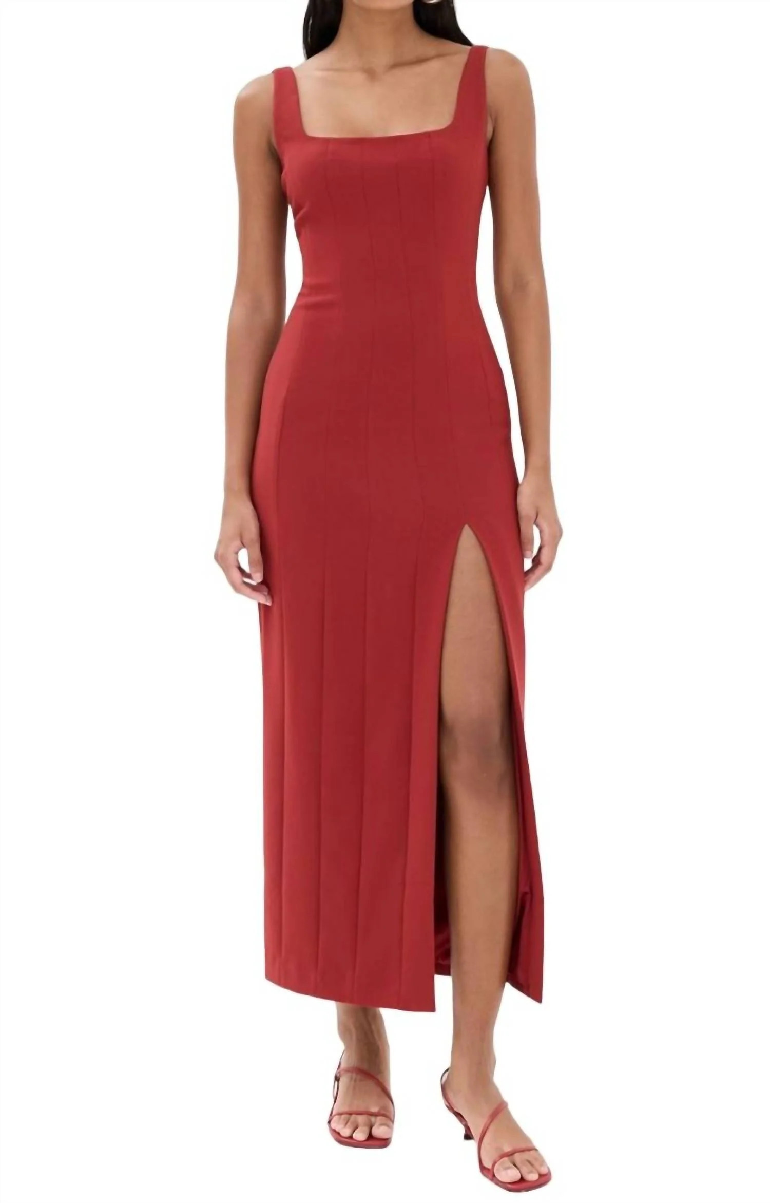 Portrait Dress In Rouge | Shop Simon