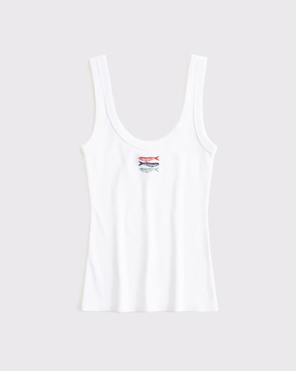 Sardines Graphic Scoopneck Tank | Abercrombie & Fitch (US)