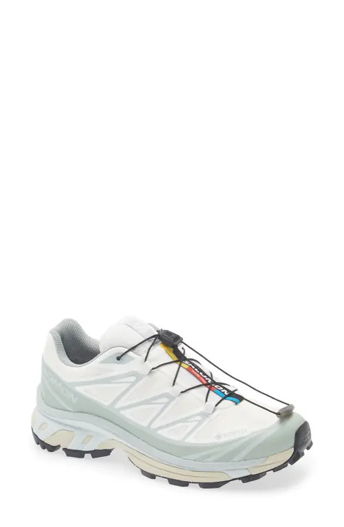 Salomon XT-6 Gore-Tex® Waterproof Sneaker in White/Green Milieu at Nordstrom, Size 8 Women's | Nordstrom