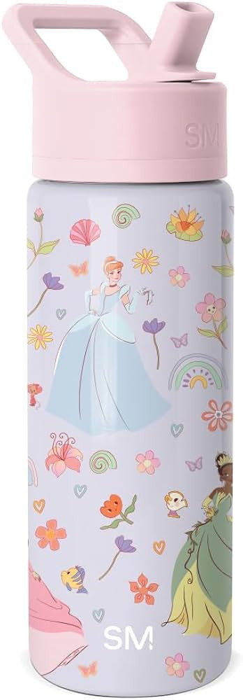 Simple Modern Kids Summit Water Bottle with Straw Lid | Disney Princesses 18oz Stainless Steel Cu... | Amazon (US)