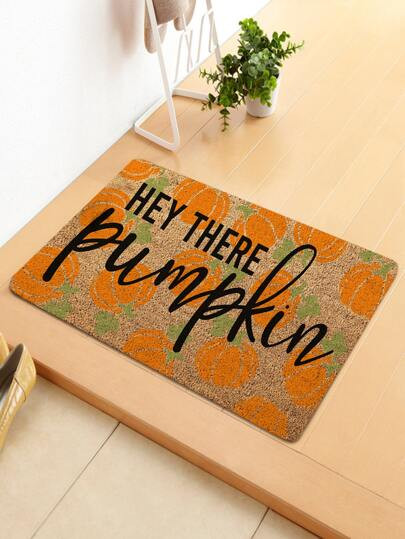 Pumpkin Print Door Mat | SHEIN