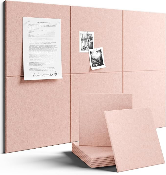 Fluxynara Large Felt Bulletin Board 36" x 24" Cork Board Alternative-6 Pack with 40 Safe Removabl... | Amazon (US)