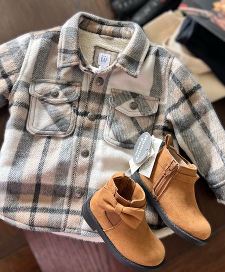 the perfect toddler girl fall outfit doesn’t ex-

yes, yes she does. 💯

apple picking, hiking, thanksgiving outfit.. it’s perfect for everything!

this plaid flannel jacket comes in sizes 0-24 months and is PERFECT for a crisp fall day. i’m pairing it with these adorable neutral bow booties for my 18-month old and some black leggings for a too-cute fall toddler style.

grab this neutral toddler shacket before it sells out for the season!!

#LTKSeasonal