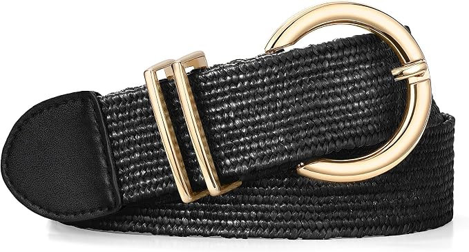 XZQTIVE Women Raffia Belt Rattan Straw Belt for Dress Ladies Summer Stretchy Woven Belt Trendy Bo... | Amazon (CA)