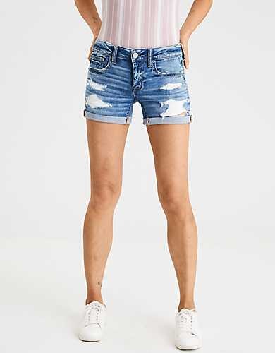 midi jean shorts