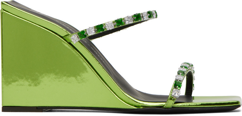 Giuseppe Zanotti Green Shangay Heeled Sandals | SSENSE