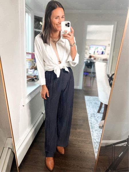 Teacher outfit by a teacher 👩🏻‍🏫 love these pleated wide leg pants.

Teacher style. Work outfit. Workwear. Affordable style.

#LTKFind #LTKunder50 #LTKworkwear